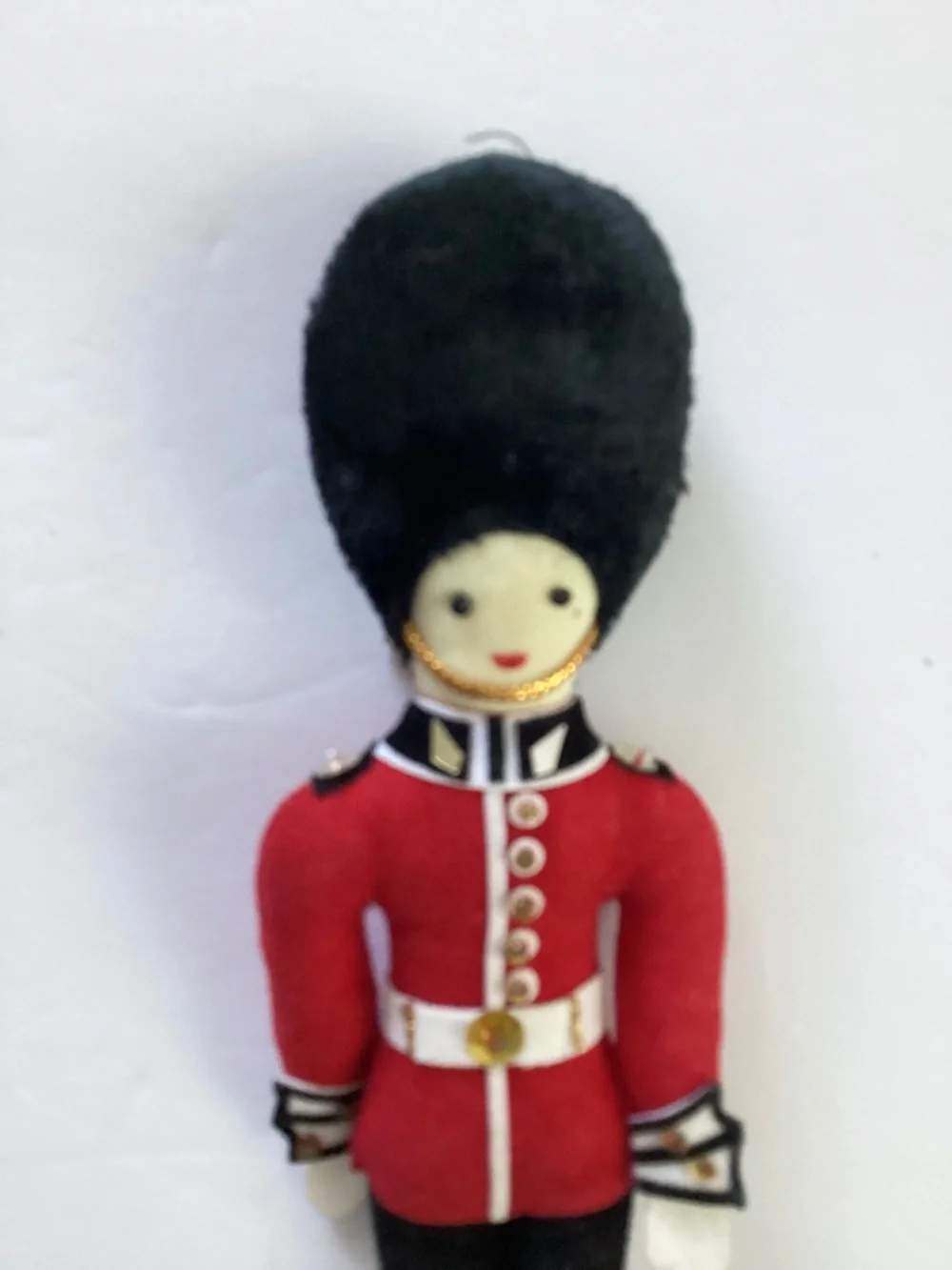 British Royal Guard Solider Plush Ornament Vtg St Nicholas